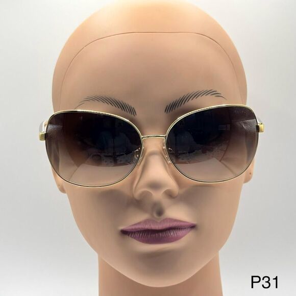 NEW Ladies Y2K Polo Ralph Lauren Oversized Sunglasses RA4103 Gold/Brown 65/14 main image 7